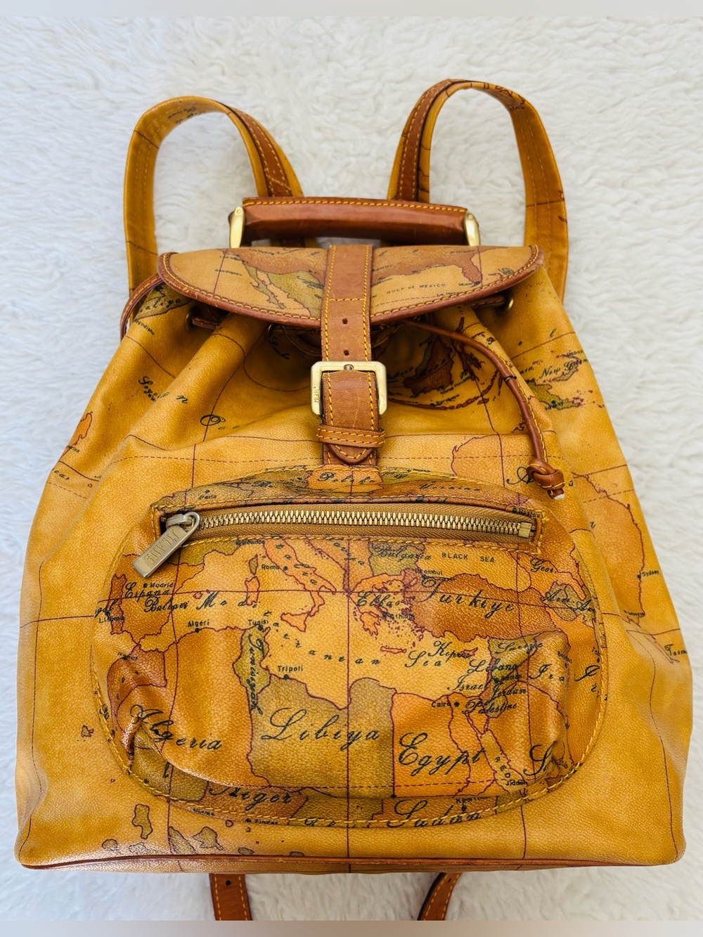 Alviero Martini 1A Classe Brown Leather Top Handle/Backpack Bag